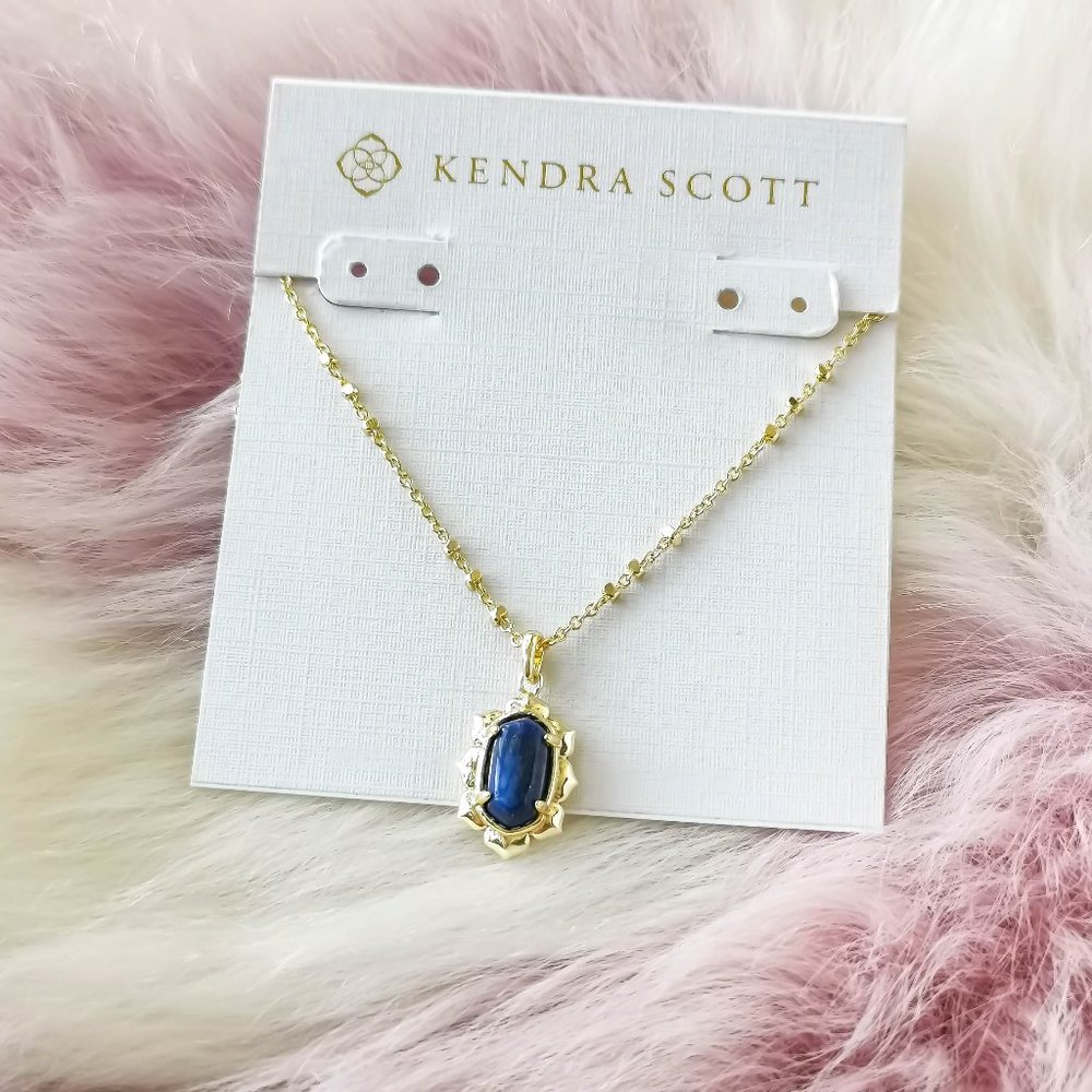 Kendra Scott Gold Piper Blue Lapis Pendant Necklace